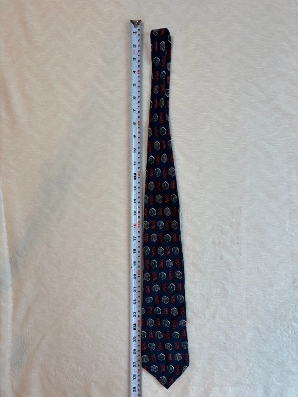 Don Loper Men's Geometric Blue Burgundy Gray Green Silk‎ Woven Designer Tie